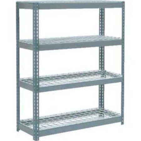 GLOBAL EQUIPMENT Extra Heavy Duty Shelving 48"W x 12"D x 72"H With 4 Shelves, Wire Deck, Gry 255713